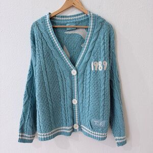 Taylor Swift 1989 Taylor's Version Women's Size XS/S Blue Knit Cardigan Sweater